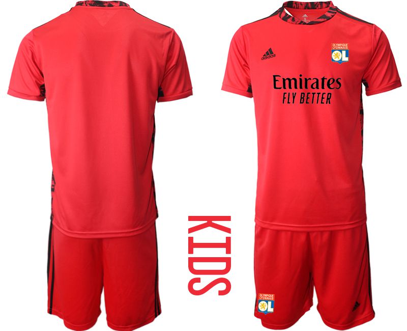 Youth 2020-2021 club Olympique Lyonnais red goalkeeper Soccer Jerseys->other club jersey->Soccer Club Jersey